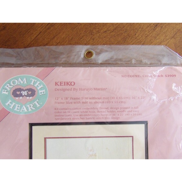 Vtg From The Heart Cross Stitch Kit Keiko by Harnyo Martin 53909 Geisha Woman - Picture 3 of 7